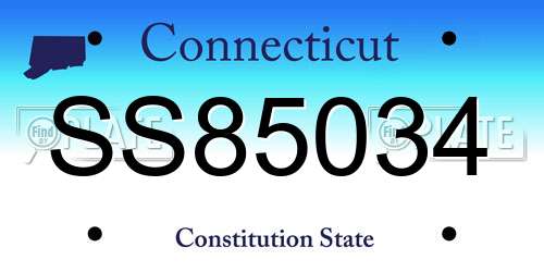 SS85034 Connecticut License Plate