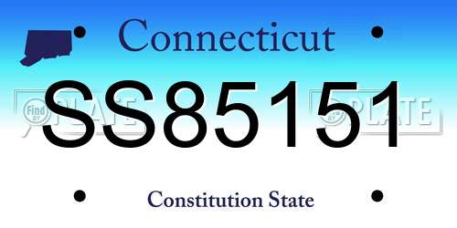 SS85151 Connecticut License Plate