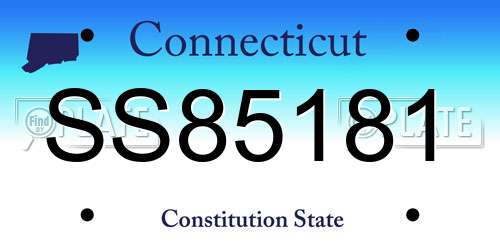 SS85181 Connecticut License Plate