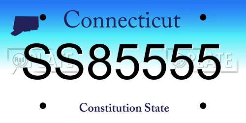 SS85555 Connecticut License Plate
