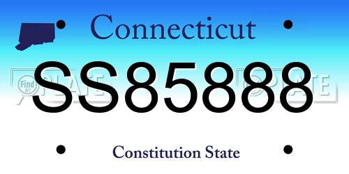 SS85888 Connecticut License Plate