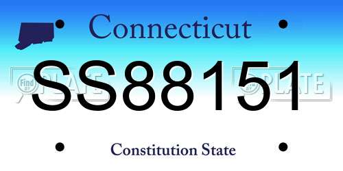 SS88151 Connecticut License Plate