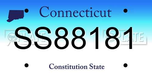 SS88181 Connecticut License Plate