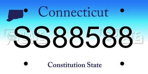 SS88588 Connecticut License Plate