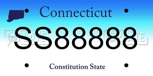 SS88888 Connecticut License Plate