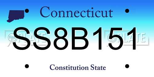 SS8B151 Connecticut License Plate