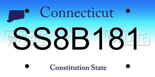 SS8B181 Connecticut License Plate