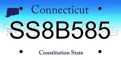 SS8B585 Connecticut License Plate