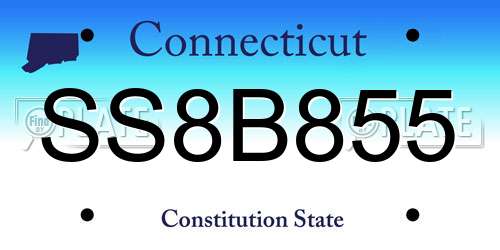 SS8B855 Connecticut License Plate