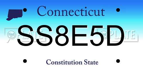 SS8E5D Connecticut License Plate
