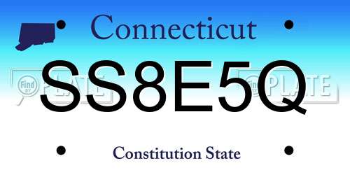 SS8E5Q Connecticut License Plate