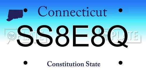 SS8E8Q Connecticut License Plate