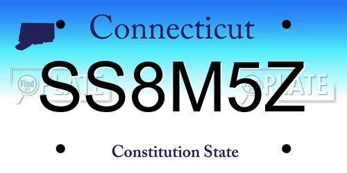 SS8M5Z Connecticut License Plate