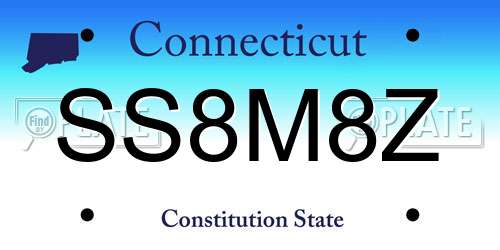 SS8M8Z Connecticut License Plate