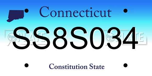 SS8S034 Connecticut License Plate