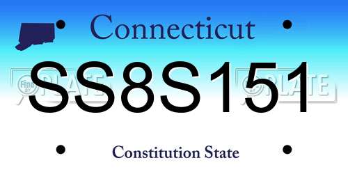 SS8S151 Connecticut License Plate