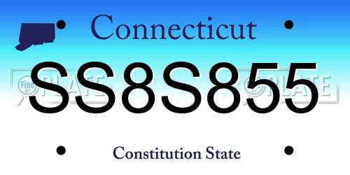 SS8S855 Connecticut License Plate