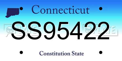 SS95422 Connecticut License Plate