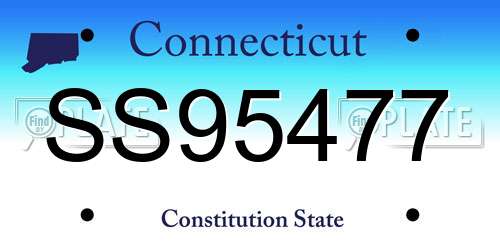 SS95477 Connecticut License Plate