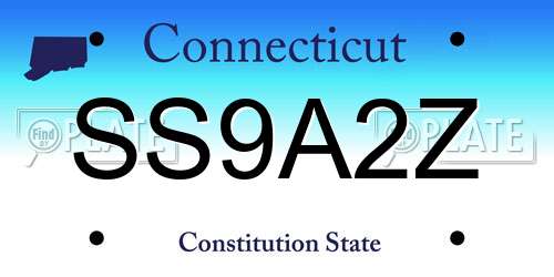 SS9A2Z Connecticut License Plate