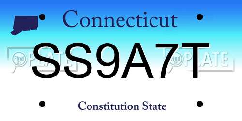 SS9A7T Connecticut License Plate