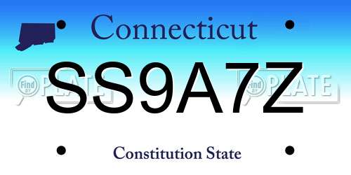 SS9A7Z Connecticut License Plate