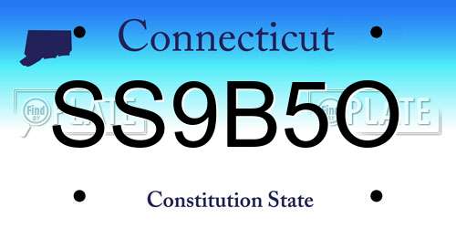 SS9B5O Connecticut License Plate