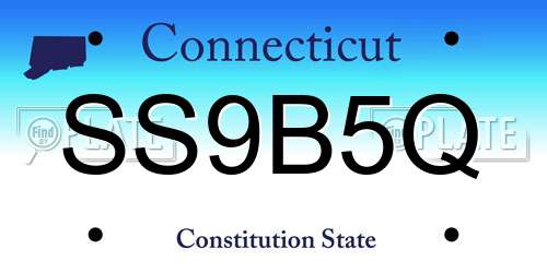 SS9B5Q Connecticut License Plate
