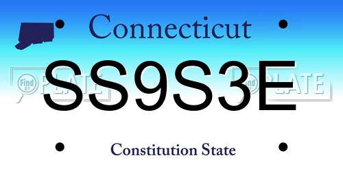 SS9S3E Connecticut License Plate