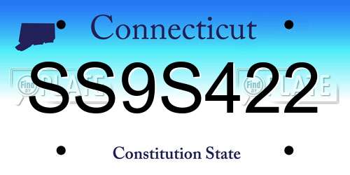 SS9S422 Connecticut License Plate