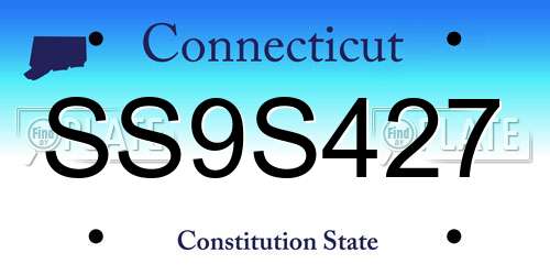 SS9S427 Connecticut License Plate