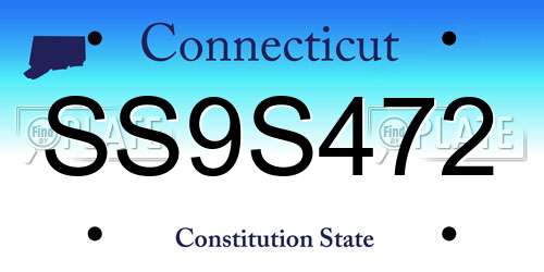 SS9S472 Connecticut License Plate