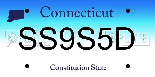 SS9S5D Connecticut License Plate
