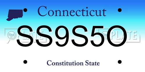SS9S5O Connecticut License Plate