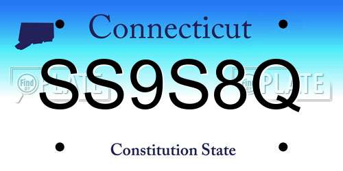SS9S8Q Connecticut License Plate
