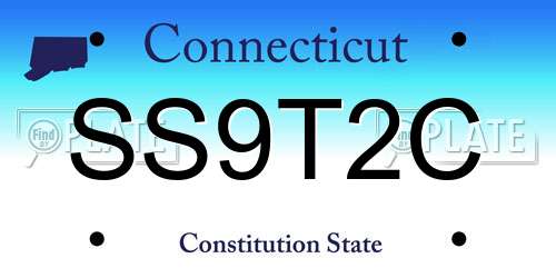 SS9T2C Connecticut License Plate