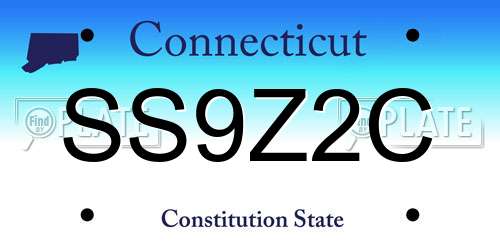 SS9Z2C Connecticut License Plate