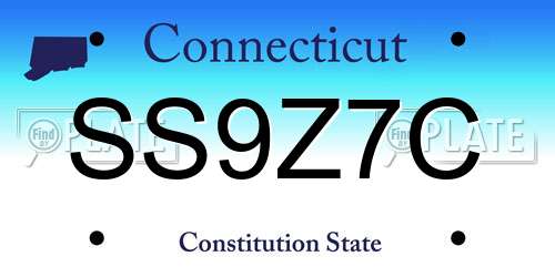 SS9Z7C Connecticut License Plate