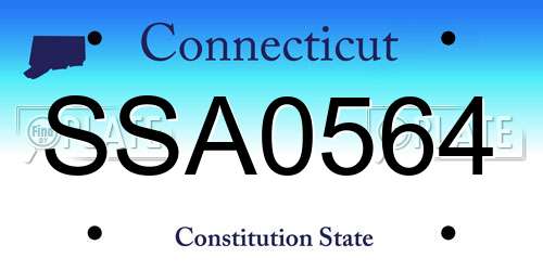 SSA0564 Connecticut License Plate