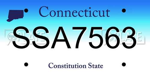 SSA7563 Connecticut License Plate