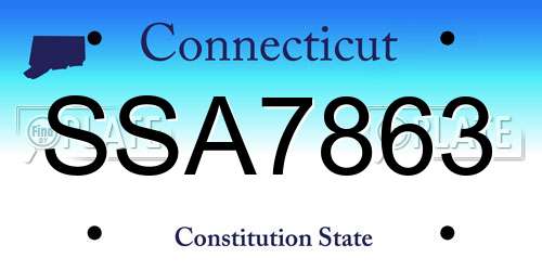 SSA7863 Connecticut License Plate