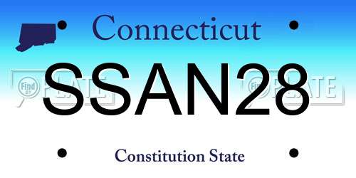 SSAN28 Connecticut License Plate