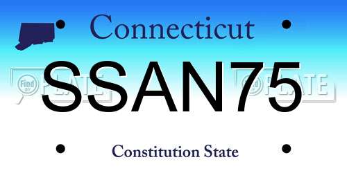 SSAN75 Connecticut License Plate