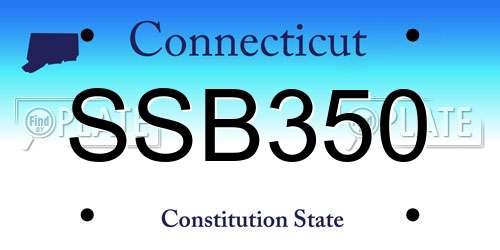 SSB350 Connecticut License Plate