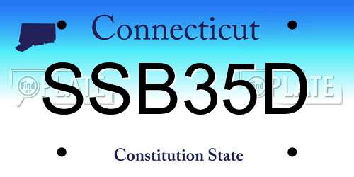 SSB35D Connecticut License Plate