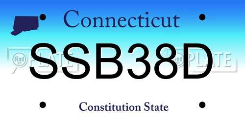 SSB38D Connecticut License Plate