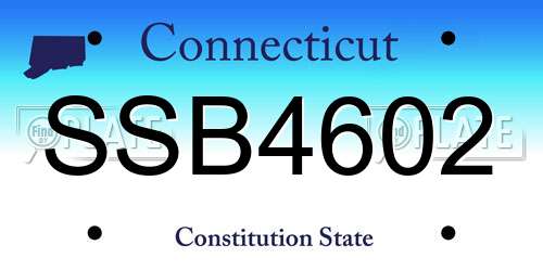 SSB4602 Connecticut License Plate