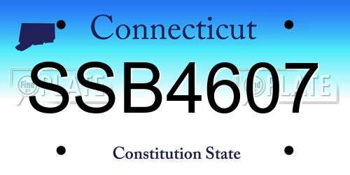 SSB4607 Connecticut License Plate