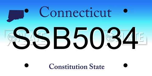 SSB5034 Connecticut License Plate