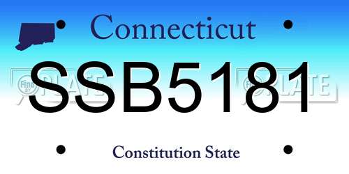 SSB5181 Connecticut License Plate
